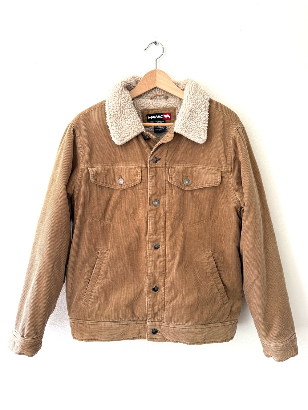 Tony Hawk Corduroy Sherpa Lined Trucker Jacket Tan M Vintage Gorpcore Y2K Skater
